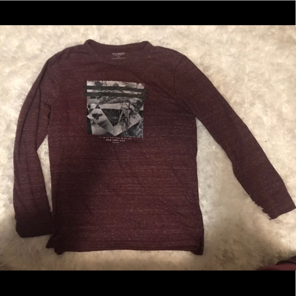 Men’s Express long sleeve maroon shirt size large